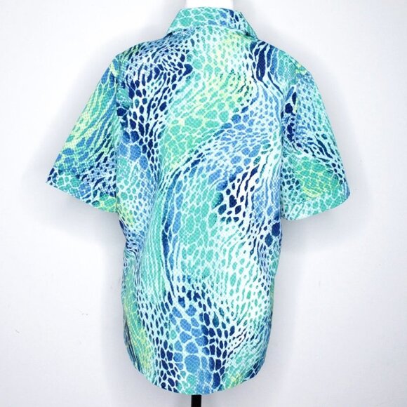 NWT Unisex Watercolor Print Button  Down Shirt by Alia - Picture 5 of 11